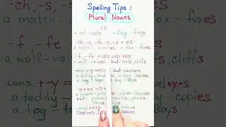 Spelling tips English #nouns Rules to add endings for nouns #dailyenglish #grammar #englishgrammar