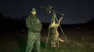 Jan. 2nd coyote under a full moon. It was bright out. 