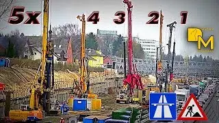 5x BOHRGERÄT LIEBHERR LB BAUER BG CATERPILLAR BAGGER MEGA AUTOBAHN BAUSTELLE DOKU #36 DREAM MACHINES
