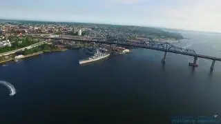 Battleship Cove, Fall River MA in 4K Drone Footage