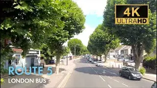 London Bus Ride, Route 5, Double Decker, 4K Virtual Tour
