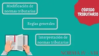 EL CÓDIGO TRIBUTARIO | Título Preliminar - Parte II | Norma IV - Norma VIII
