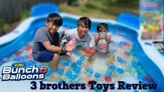 Bunch O Balloons kids Fighting Fun Inflatable Pool | 3 brothers Toys Review