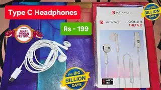 Portronics Conch Theta C Unboxing and Review Under 200 Best Type C Gaming Earphones