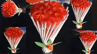 DIY Paper Flower Bouquet | Easy Handmade FlowersPaper Flower Bouquet Making at HomeHandmade