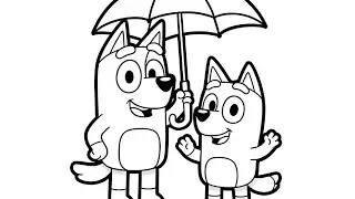 Bluey with Chilli Heeler Drawing Easy, Bluey Drawing Easy, Bluey Drawing and Coloring for Kids, 2