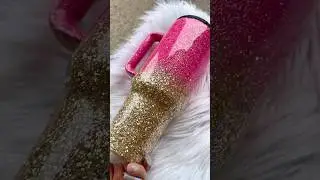 I hope my customer loves this pink and gold chunky glitter epoxy tumbler 💖 #40oztumbler #diycraft
