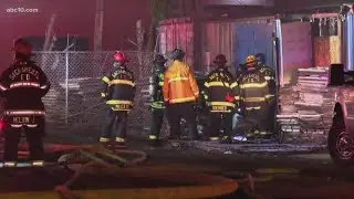 Two-alarm fire in Sacramento closes streets, light rail north of downtown