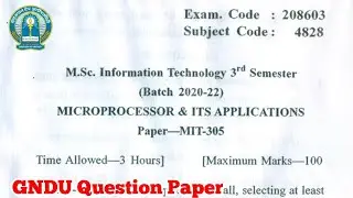 Gndu Msc IT 3rd Semester Microprocessor and It's Applications Question Paper