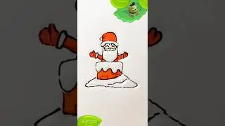 Drawing of Santa Claus from a chimney #drawing #santa #christmas