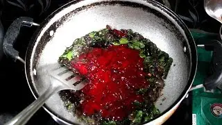 Village Style Goat Blood Fry prepared by My Amma | Lamb Blood Fry | AbbaiBabaiCooking