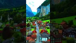 Swiss Valley of Switzerland|Scenery Relaxation with calming music #shorts #youtubeshorts