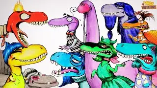 INSIDE OUT 2 😄😡 I Dinosauri del Parco si trasformano nei personaggi del FILM 🎨 Arex & Vastatore