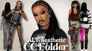 ALT Aesthetic CC Folder: Sims 4 Female Lookbook 🖤😍 | Sims 4 CC Clothes