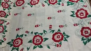 Complete bedsheet design by hand painting beautiful flowers #drawing #flowers 