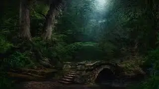 3HRS Forest Sounds at Night - Crickets, Creek Water Sounds, Rain & Thunder 🎧 Nature Sound