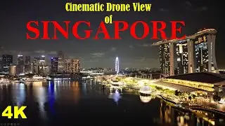 Stunning Cinematic drone video of Marine Bay of Singapore | Marine Bay Sands drone video 4K