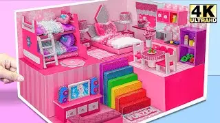 20+ DIY Miniature House Compilation ❤️ How To Make Pink Bunny House from Polymer Clay, Cardboard