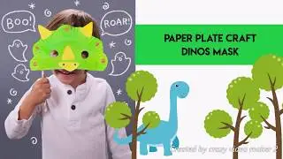 Paper Plate Dinosaur Mask Masking
