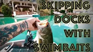 Skipping docks with swim baits for largemouth bass