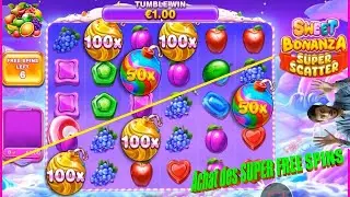 🍭 Machine &agrave; sous : SWEET BONANZA SUPER SCATTER 🍭 Achat du BONUS SUPER FREE SPINS 🍭