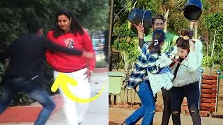 Bucket Prank On Cute Girls || Crazy Funny Reaction 🤣||