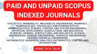 Best Scopus indexed PAID and UNPAID journals | Fast publishing journals | for many streams |trending