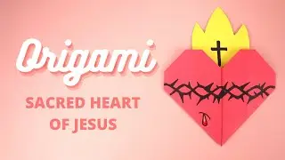 How to make a simple origami Sacred Heart of Jesus - Catholic Craft