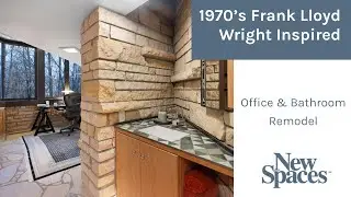 1970's Frank Lloyd Wright Inspired Office & Bathroom Remodel