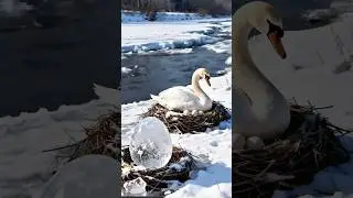 The swan did not like the phoenix birds 😭 #ai #save #egg #swan