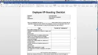 Employee Off Boarding Checklist Template