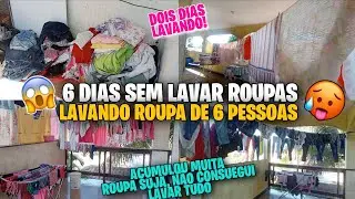🥵6 DIAS SEM LAVAR ROUPAS//ACUMULOU MUITA ROUPA PRA LAVAR//LAVANDO ROUPAS DE 6 PESSOAS//NÃO CONSUEG..