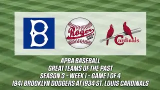 APBA Baseball: 1941 Dodgers vs. 1934 Cardinals
