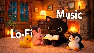 Cozy Winter Fireplace ❄️🔥 Lo-Fi Beats for Study, Reading & Sleep