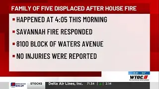 3 adult, 2 kids displaced after house fire in the 8100 block of Waters Avenue