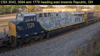 CSX 3043, 3094 and 1776 heading east towards Republic, OH @Railstream 