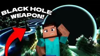Я использовал космический рельсотрон в Minecraft&hellip; и он создал чёрную дыру 💀 (мод 1.20.1)
