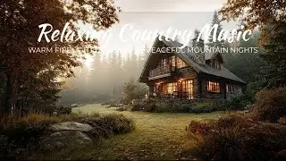 Relaxing Country Music | Warm Firelight Dancing on Peaceful Mountain Nights