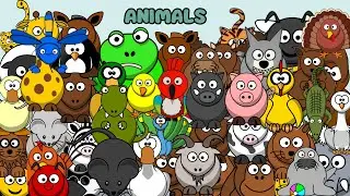Animals name for children : Dog, bear, cat, rabbit, parrots, chicken, lion