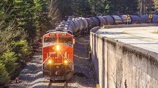 Massive Canadian National Freight Trains on CPKCs Cascade Subdivision! 