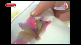 DIY Cómo bordar  una  mariposa de perfil  en listón/cintas