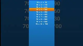 Table of 70 | Multiplication Table Seventy | 70 ka Table | 70 ka Pahada | English me 70 ka Pahada
