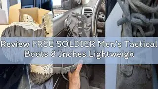 Review FREE SOLDIER Men's Tactical Boots 8 Inches Lightweight Combat Boot Durable Suede Leather Mili