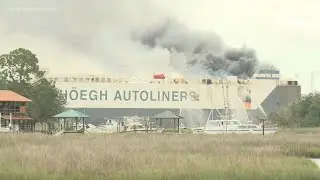 Vessel fire still burning a day after explosion injures 9 Jacksonville firefighters
