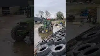 Limed cubical jcb loader John Deere bales