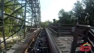 Holiday World's Voyage wooden roller coaster rear-facing POV in HD