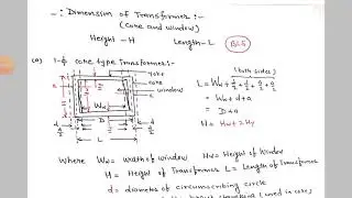 EE 304 Transformer Design 1.4 Dimensions of transformer