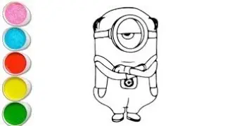 How to draw easy cute mega minion drawing| painting & colouring for kids|draw step by step-child art