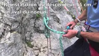 passage d un noeud en descente en rappel
