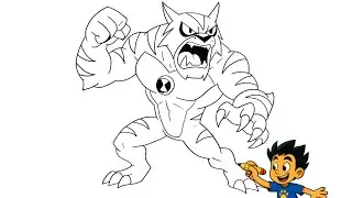 How to Draw Rath from Ben 10 | Step-by-Step #ben10 #ben10drawing 